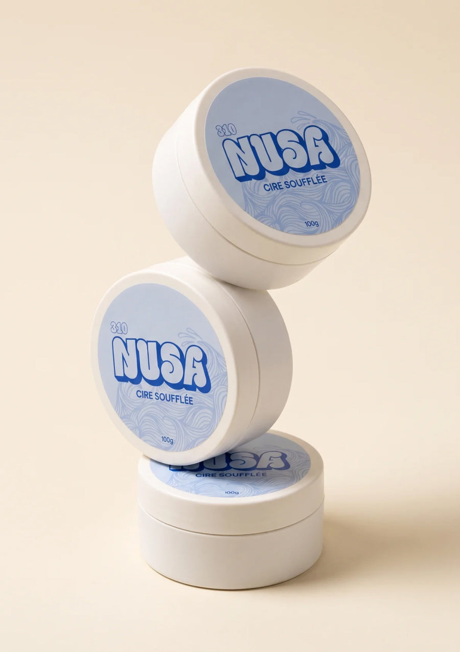 Packshot du pot NUSA cire soufflée 100 g 